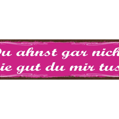 Schild Du Ahnst Gar Nicht Wie Gut Du Mir Tust Liebe Ehe 46 x 10 Blech od. Holz