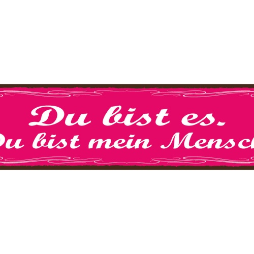 Schild Du Bist Es Du Bist Mein Mensch Liebe Beziehung Ehe 46 x 10 Blech od. Holz