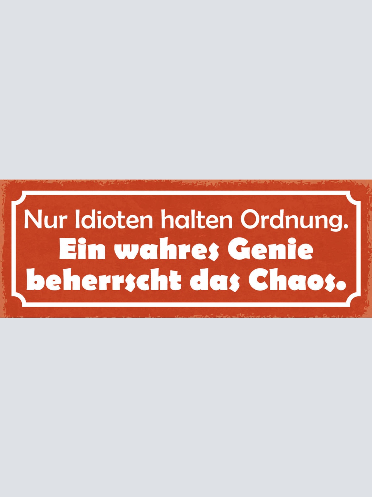Schild Nur Idioten Halten Ordnung Ein Wahres Genie Beherrscht Das Chaos 27x10