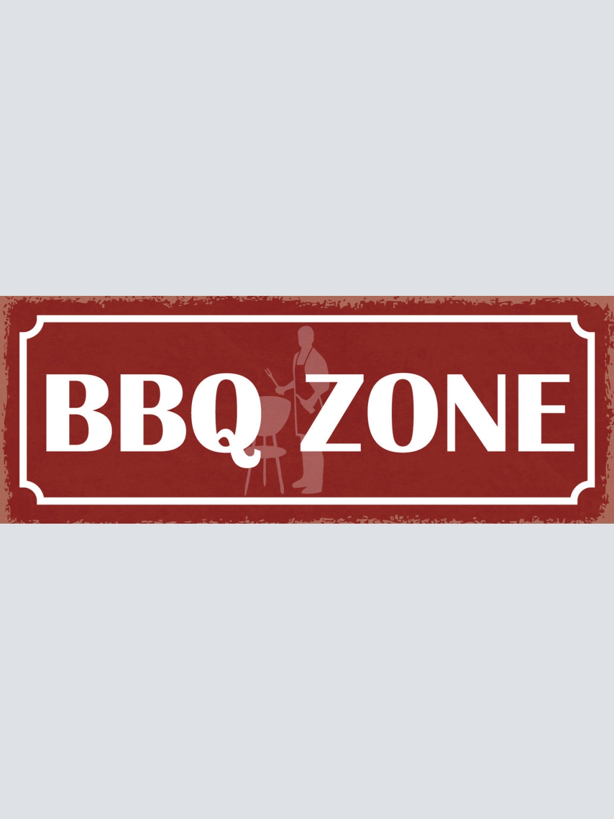 Schild BBQ Zone Grillen Grill Griller Fleisch Grillfest 27x10 Blech od.Holz