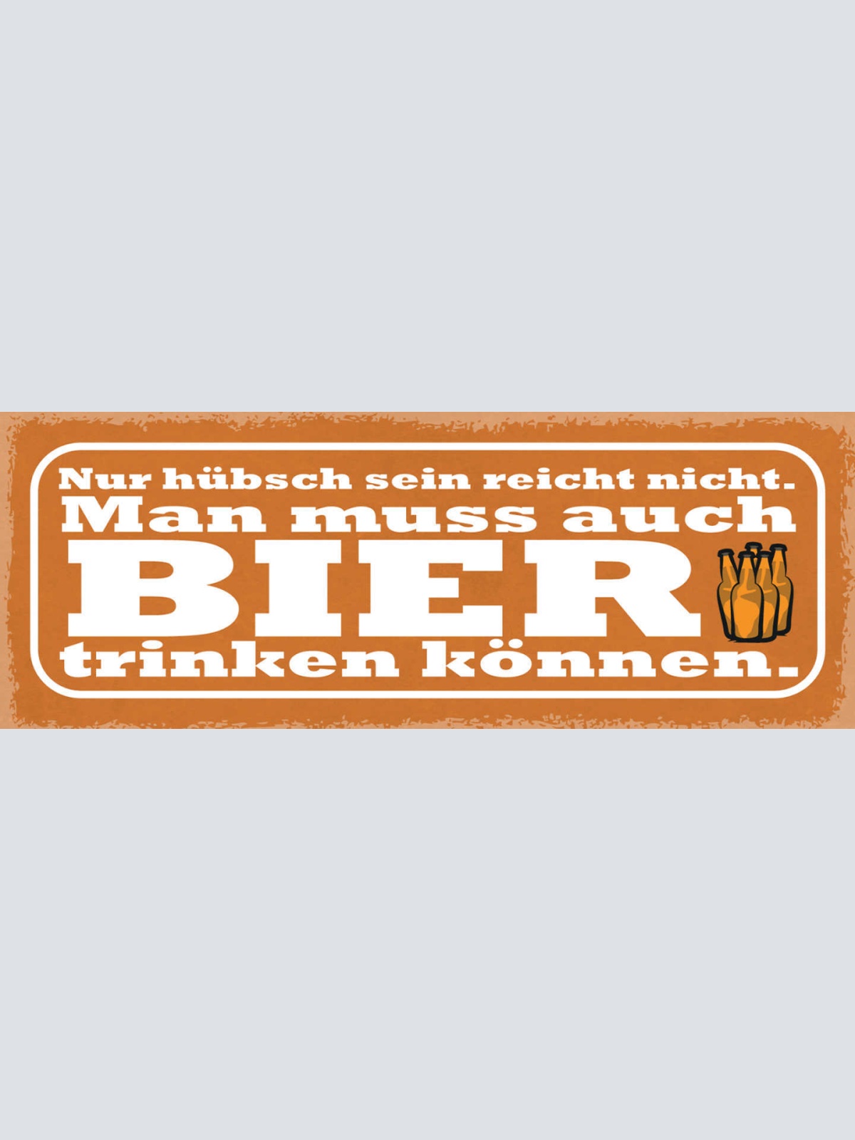 Schild Nur Hübsch Sein Reicht Nicht Man Muss Auch Bier Trinken Können 27x10