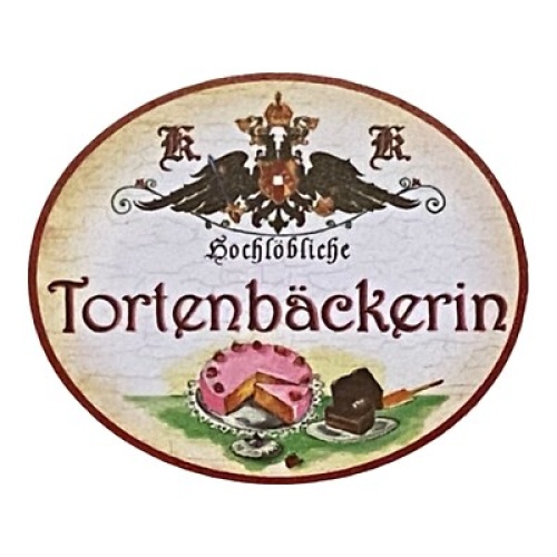Kuk nostalgie holzschild tortenbäckerin tortenbäcker