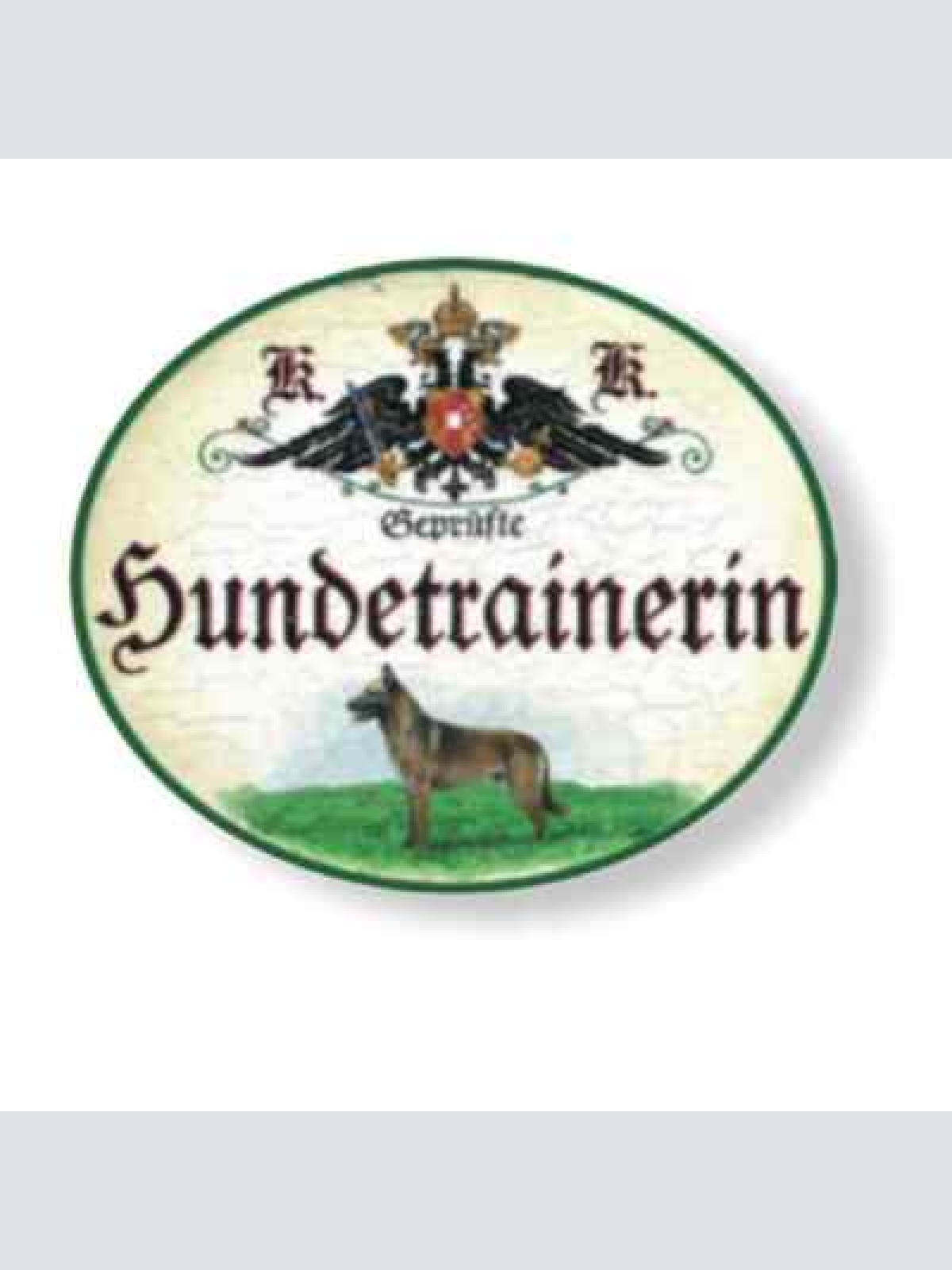 Kuk nostalgie holzschild geprüfte hundetrainerin