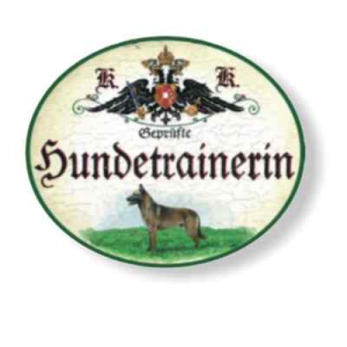 Kuk nostalgie holzschild geprüfte hundetrainerin