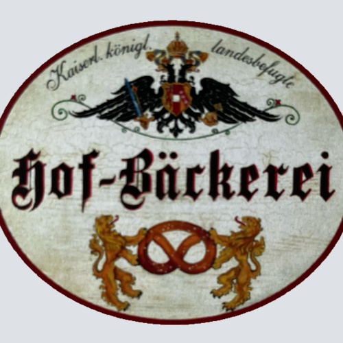 KuK Nostalgie Holzschild Landesbefugte Hof-Bäckerei Brezen Brot Bäckerei Schild