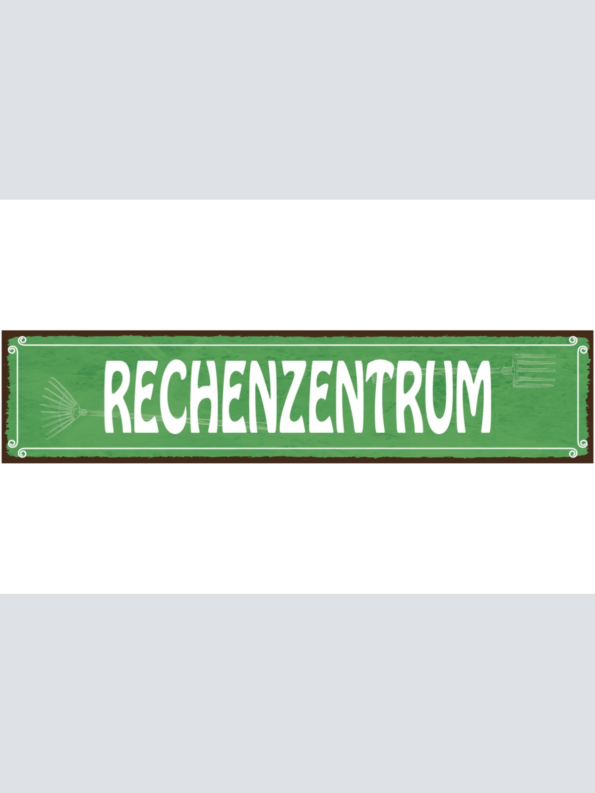 Schild Rechen Zentrum Garten Werkzeug Gemüse Beet Gärtner 46 x 10 Blech od. Holz