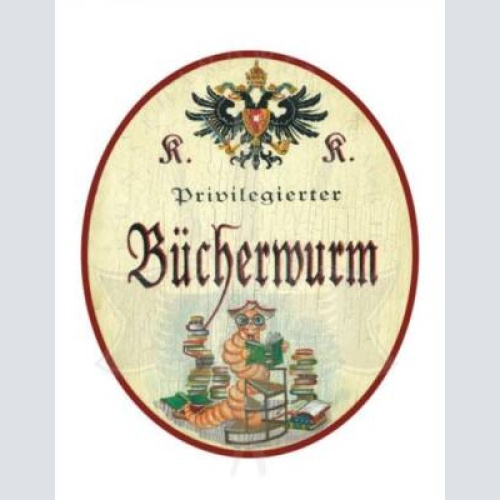 Kuk nostalgie holzschild privilegierter bücherwurm
