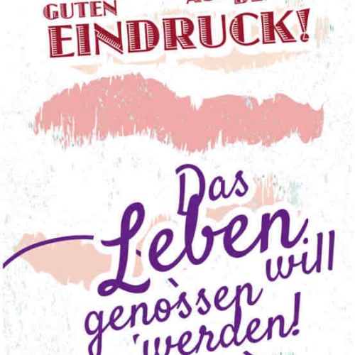 Schild Scheiss Auf Den Guten Eindruck Das Leben Will Genossen Werden 27x10