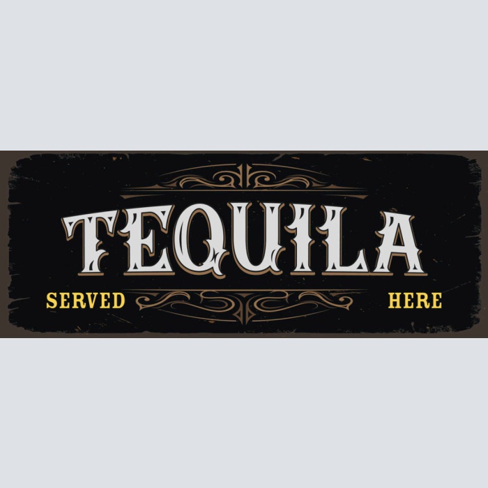 Schild Tequila Served Here Alkohol Spirituose Bar Mexiko 27x10 Blech od.Holz