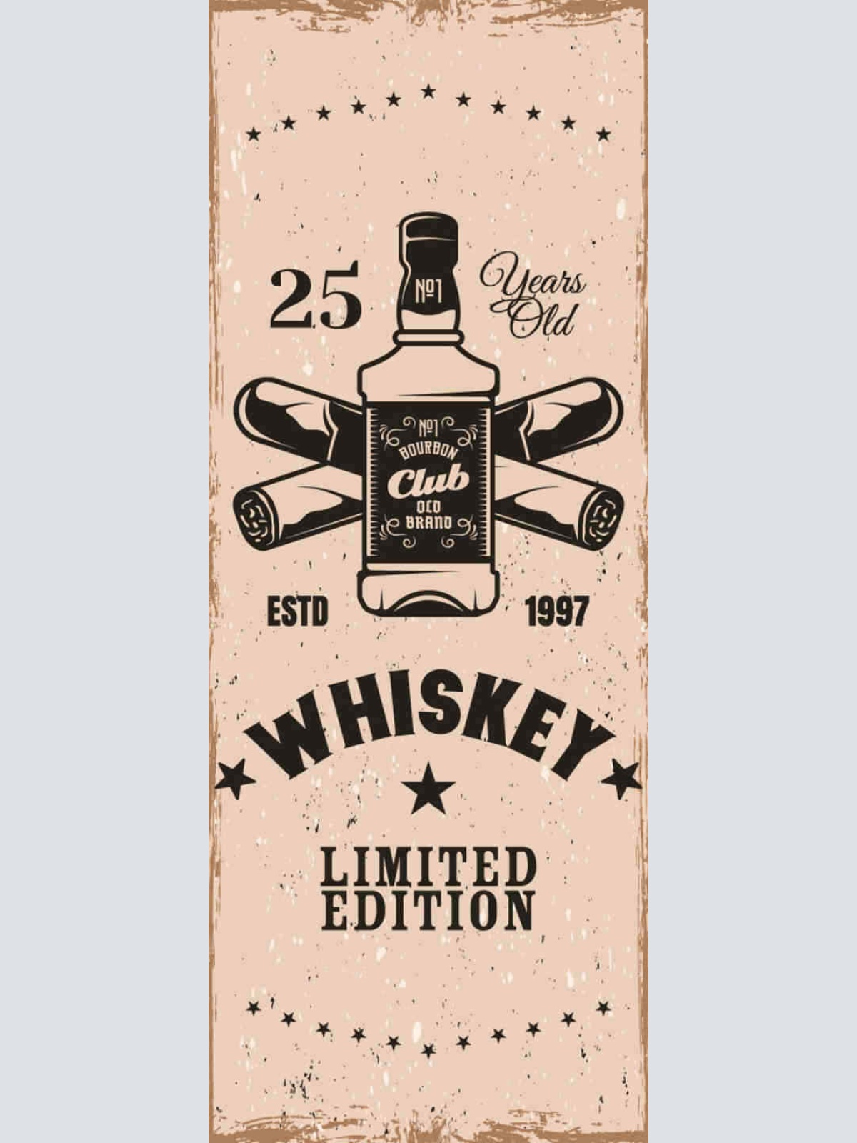 Schild Whiskey Limited Edition 25 Years Old Whisky Alkohol 27x10 Blech od.Holz