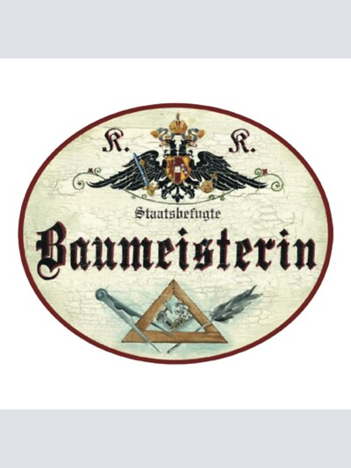 Kuk nostalgie holzschild baumeister baumeisterin