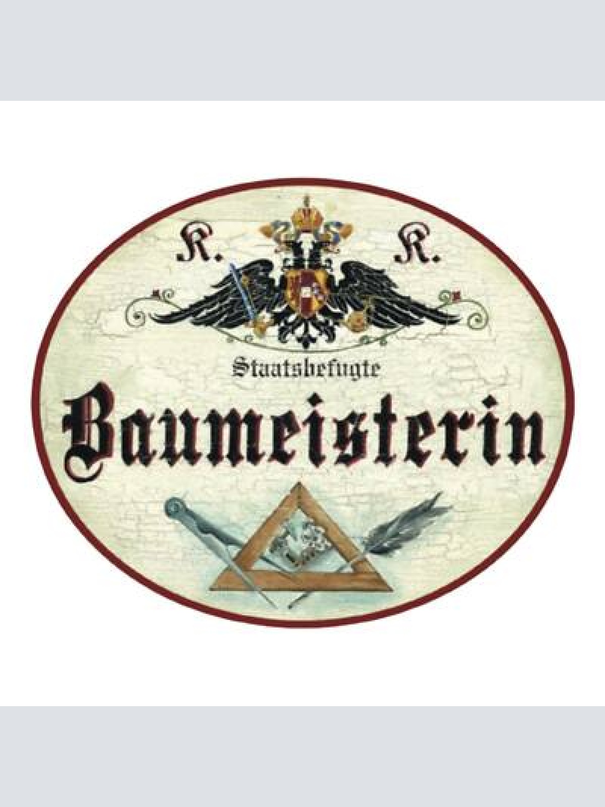 Kuk nostalgie holzschild baumeister baumeisterin