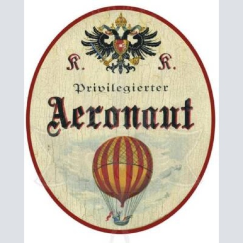 Kuk nostalgie holzschild privilegierter areonaut- ballon