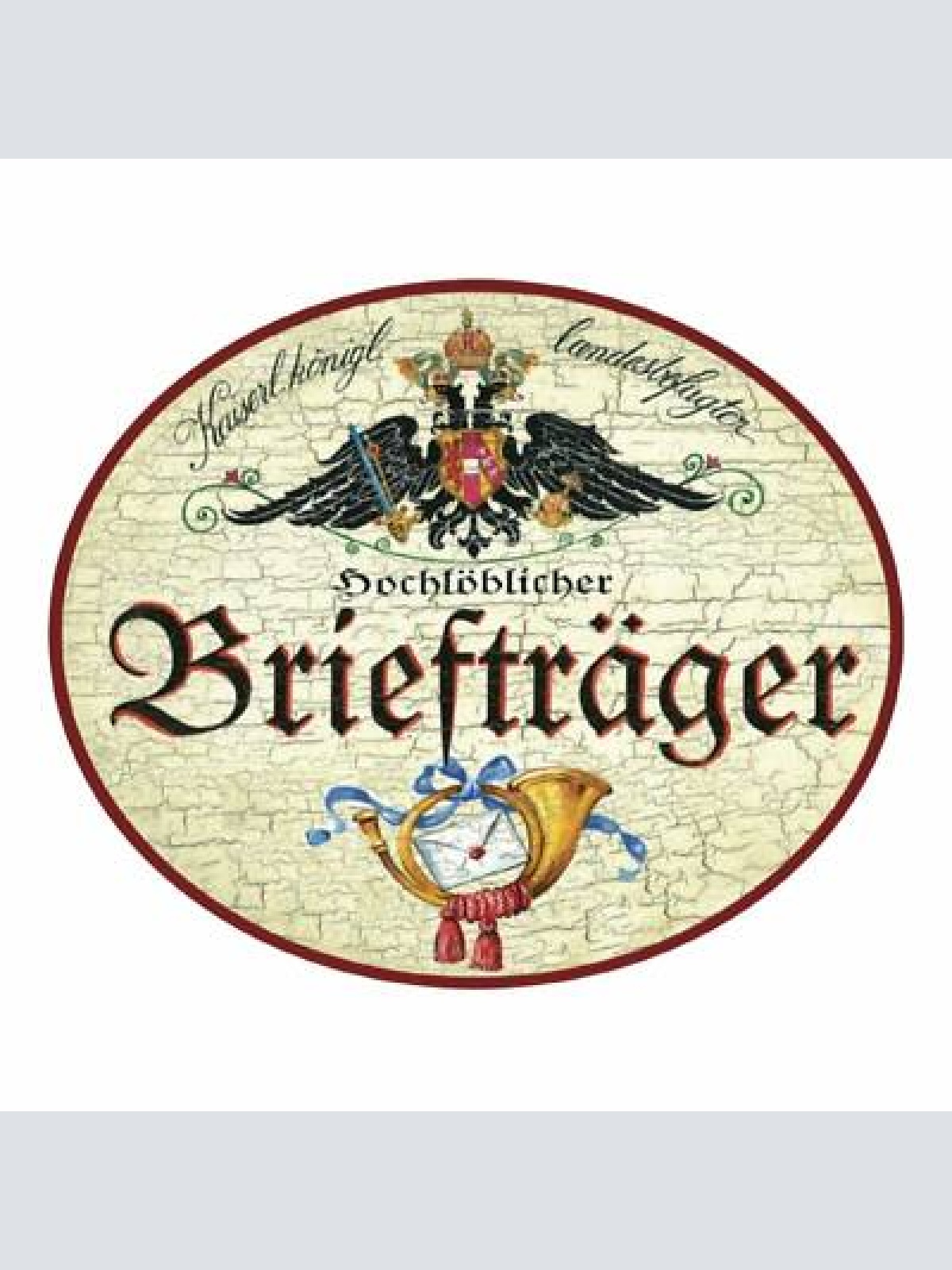 Kuk nostalgie holzschild briefräger briefträgerin