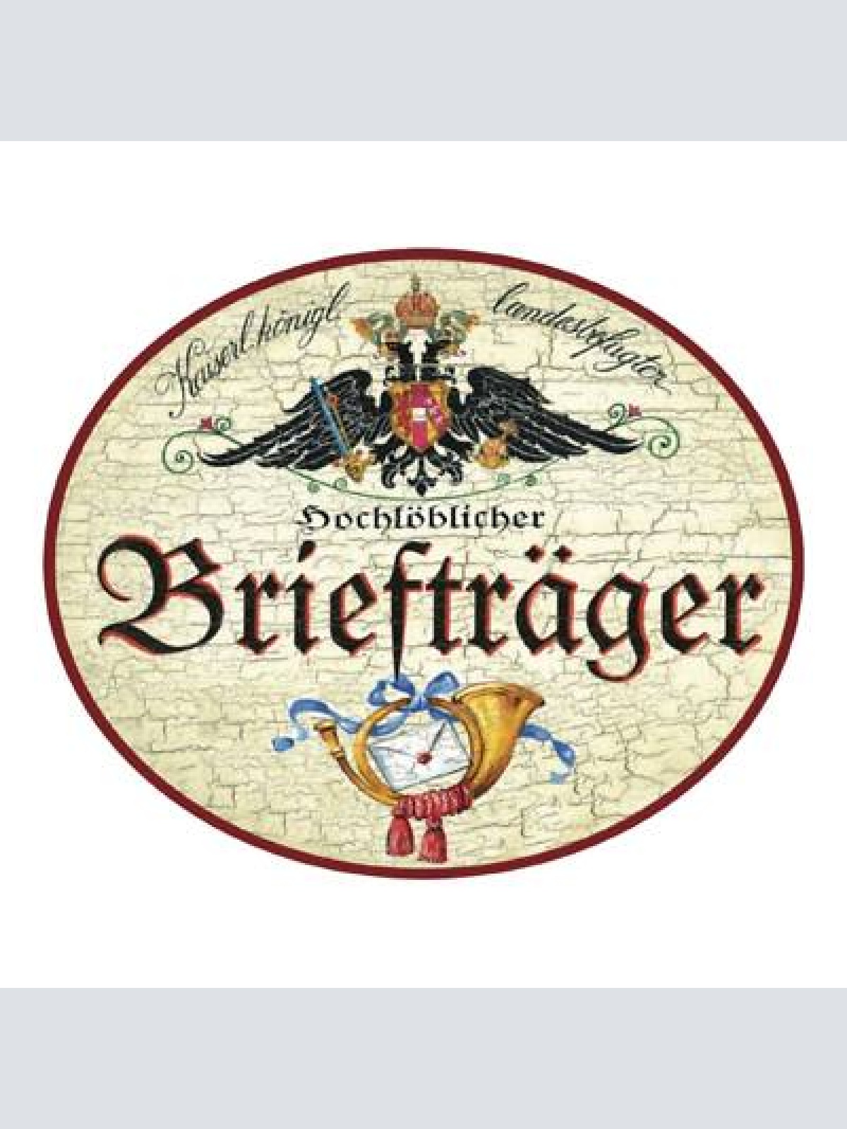 Kuk nostalgie holzschild briefräger briefträgerin
