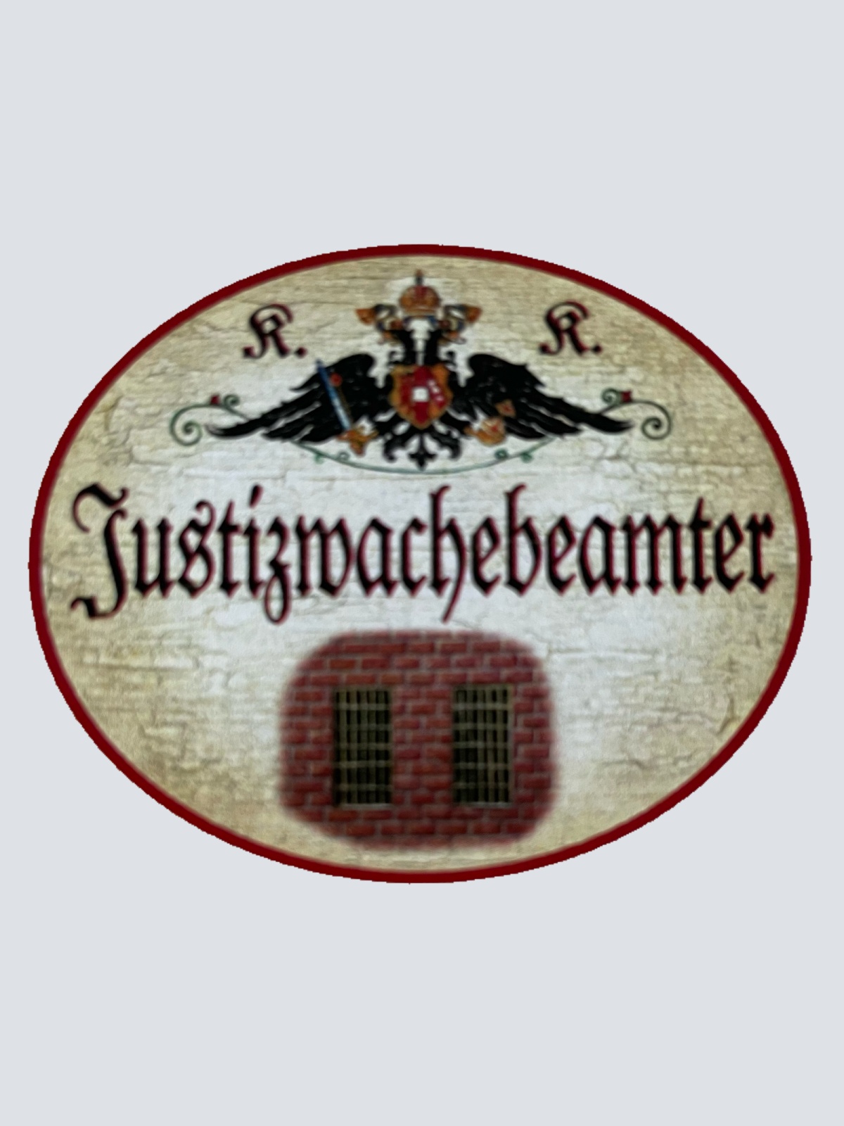KuK Nostalgie Holzschild Justizwachebeamter Gericht Wachdienst Schild