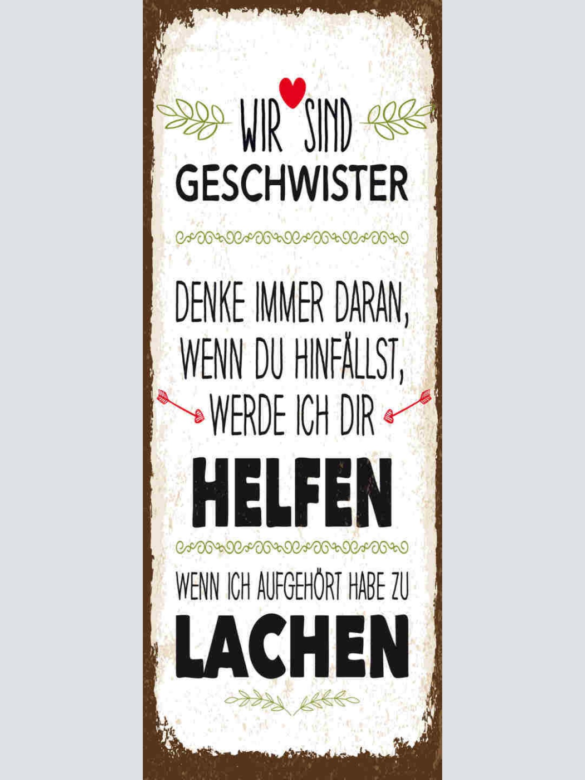 Schild Wir Sind Geschwister Wenn Du Hinfällst Werde Helfen Aufgehört Zu Lachen