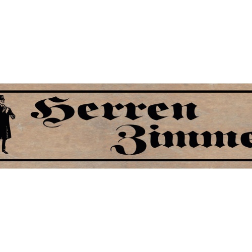 Schild Herren Zimmer Man Cave Männer Zufluchtsort Gäste 46 x 10 Blech od. Holz