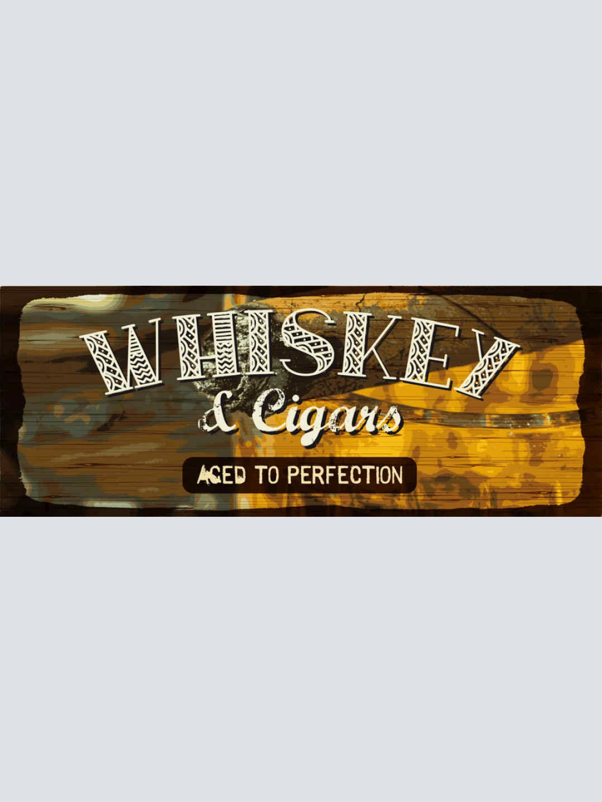 Schild Whiskey & Cigars Aged To Perfection Whisky Zigarren 27x10 Blech od.Holz