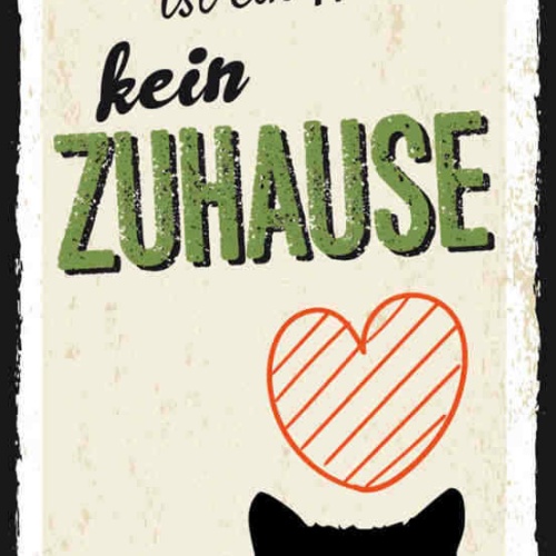 Schild Ohne Katze Ist Ein Haus Kein Zuhause Tier Liebe 27x10 Blech od.Holz