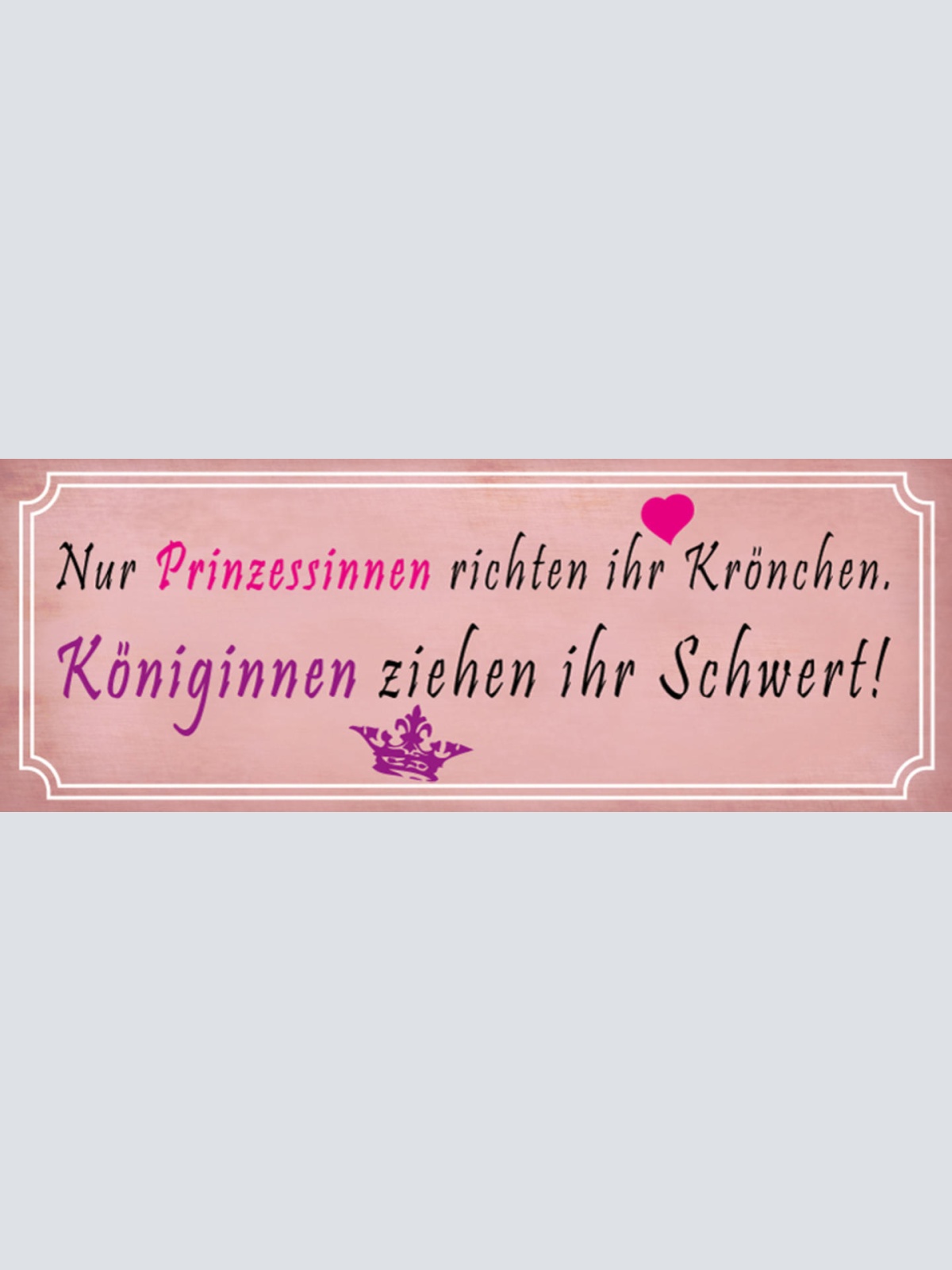 Schild Nur Prinzessinnen Richten Ihr Krönchen Königinnen Ziehen Ihr Schwert