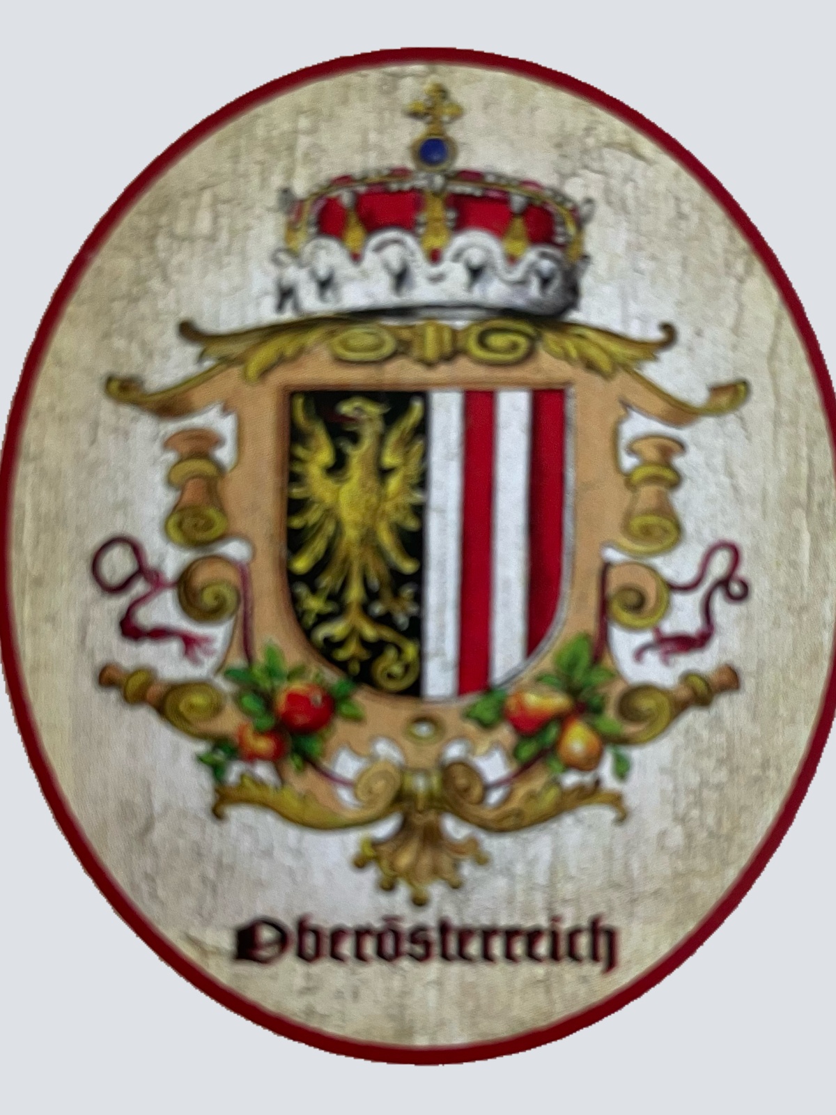 Nostalgie Holzschild Oberösterreich Wappen Bundesland Österreich Schild