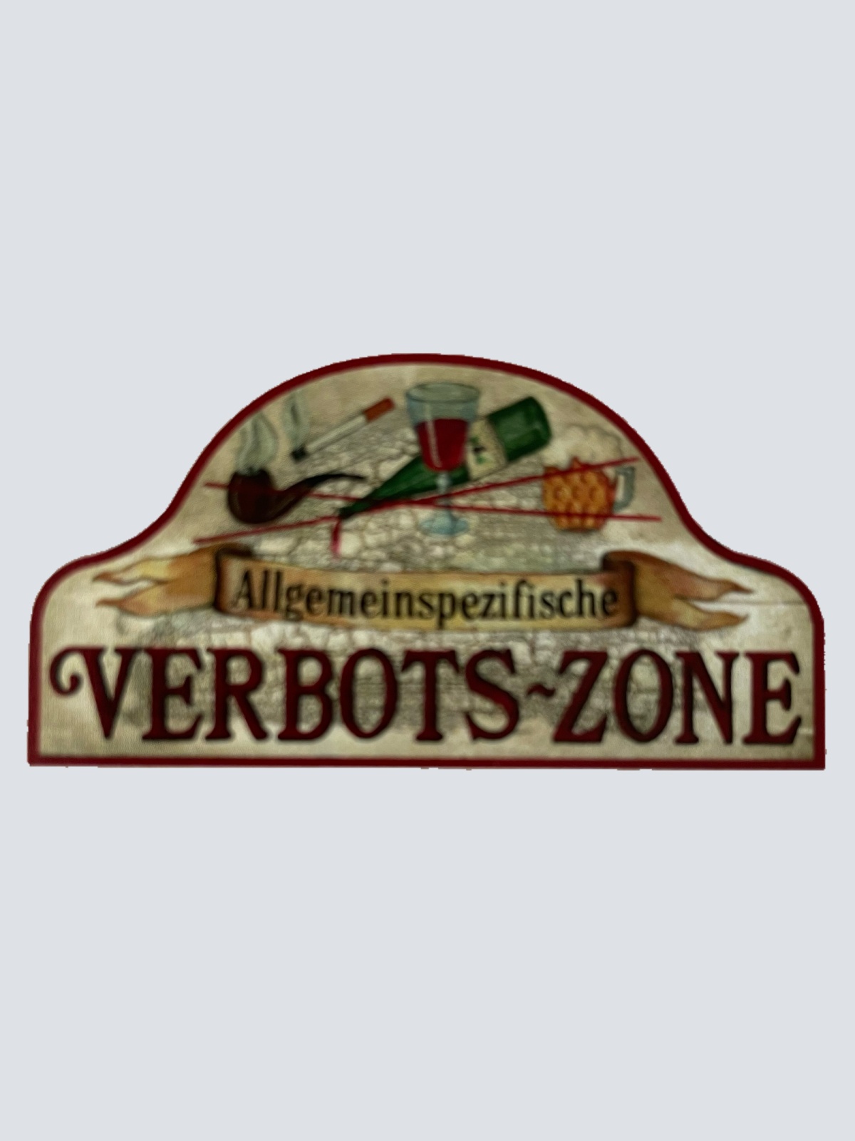 Nostalgie Holzschild Allgemeinspezifische Verbots-Zone Verboten Schild