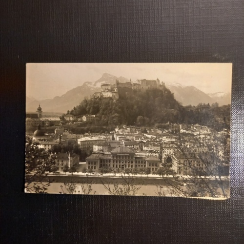 Salzburg, Festung und Untersberg vom Kapuzinerberg 430081 gr
