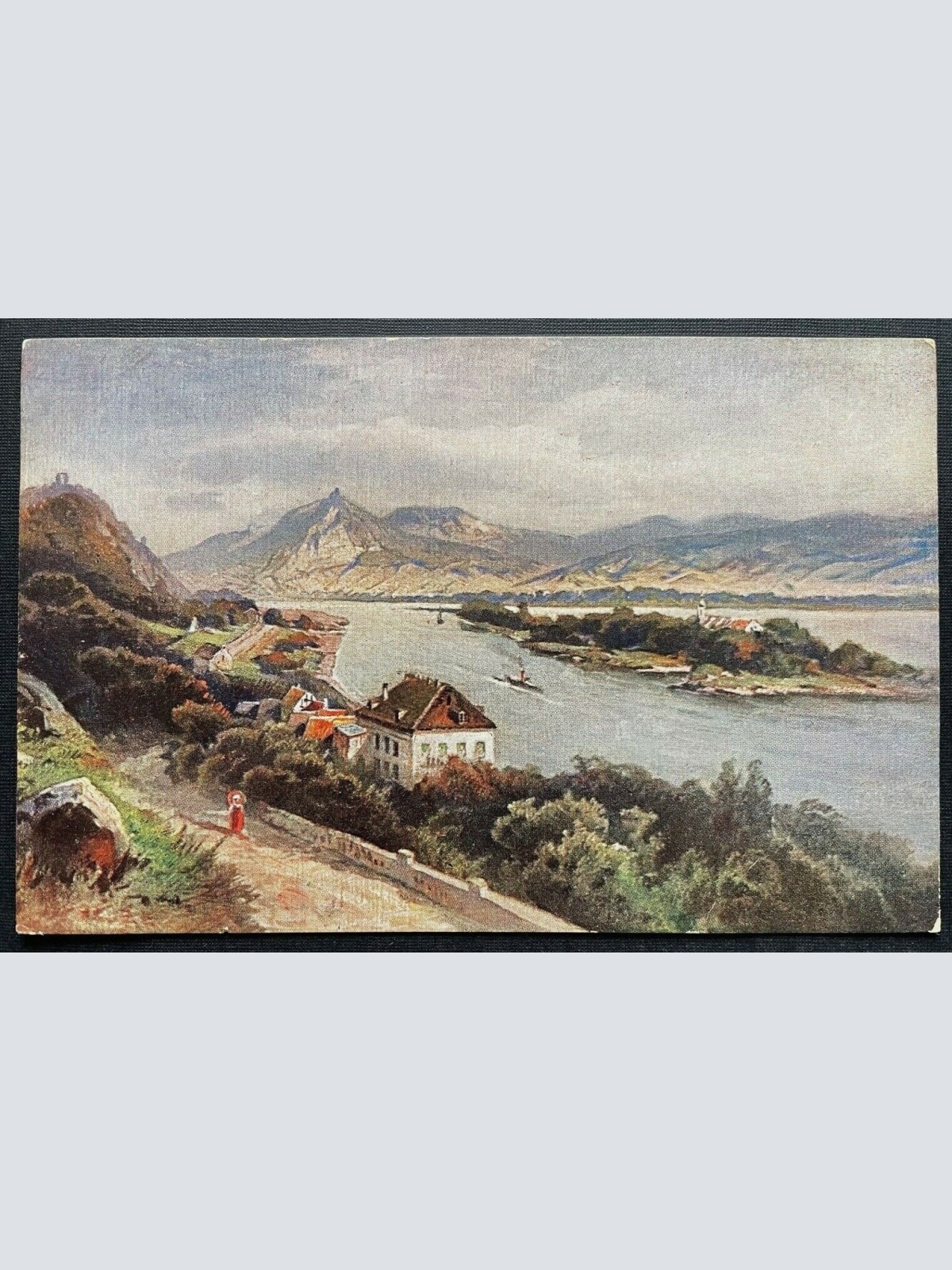 Rolandseck Ausblick Rhein Gebirge Schiff Rheinland-Pfalz Deutschland 410131 TH C