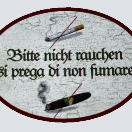Nostalgie Holzschild Bitte Nicht Rauchen Si Prega Di Non Fumare Zigarette Schild