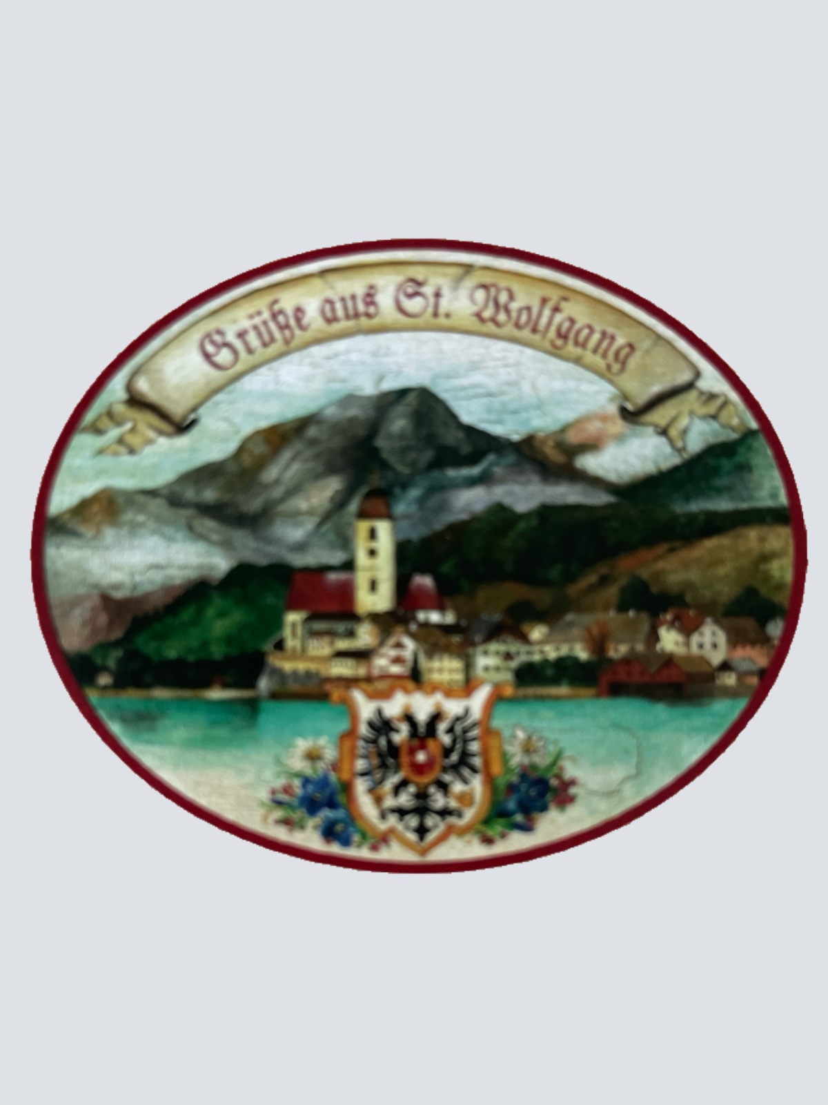 Nostalgie Holzschild Grüße Aus St. Wolfgang Ort Salzburg Kirche Urlaub Schild