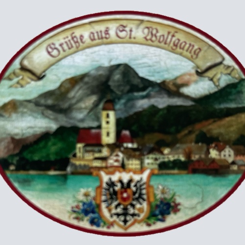 Nostalgie Holzschild Grüße Aus St. Wolfgang Ort Salzburg Kirche Urlaub Schild