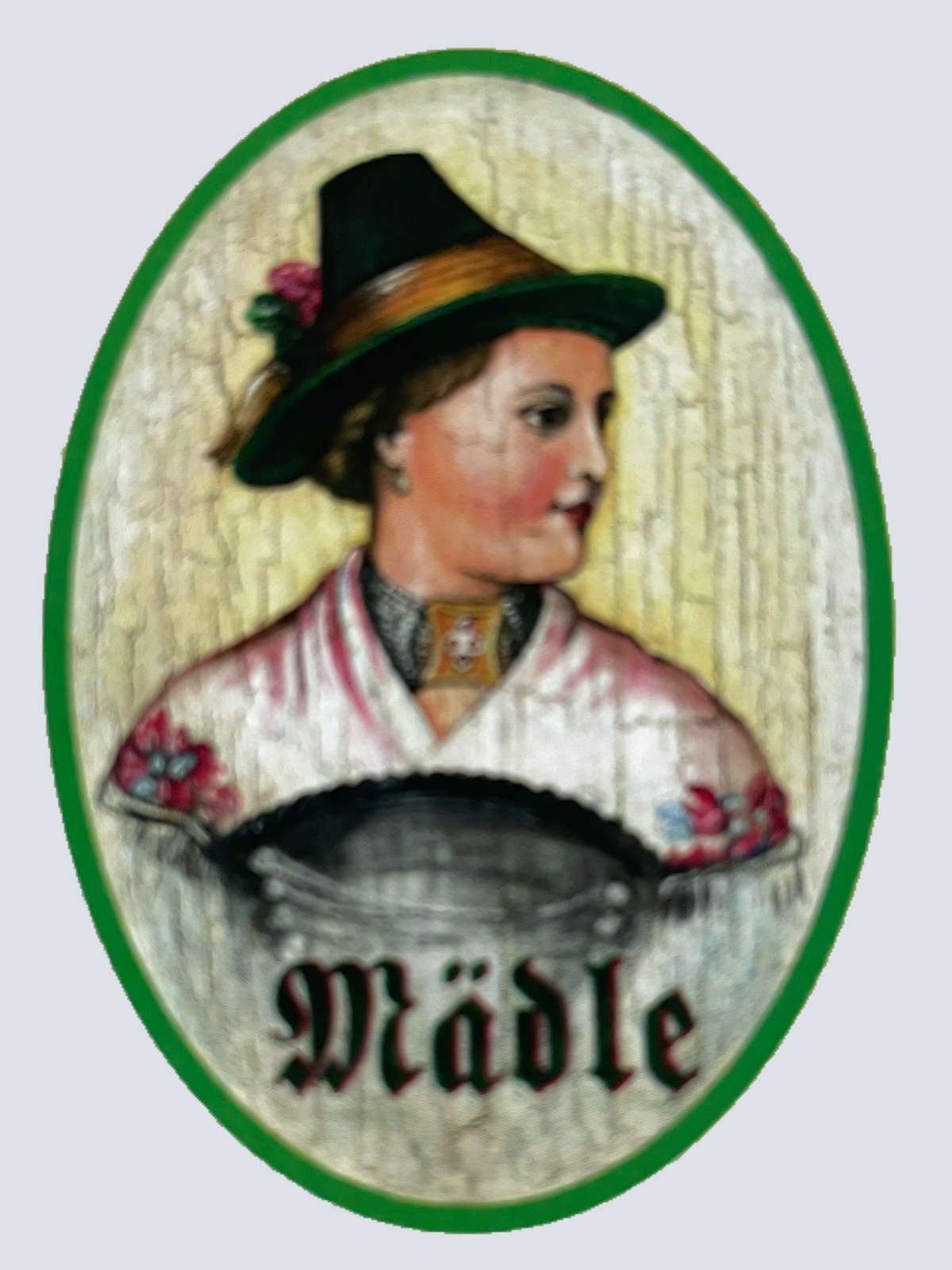 Nostalgie Holzschild Allgäu Mädle WC Toilette Klo Mädchen Damen Schild