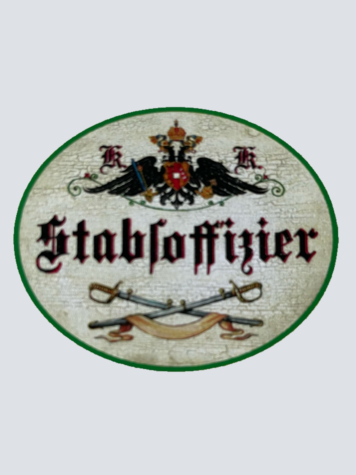 KuK Nostalgie Holzschild Stabsoffizier Bundesheer Bundeswehr Militär Schild