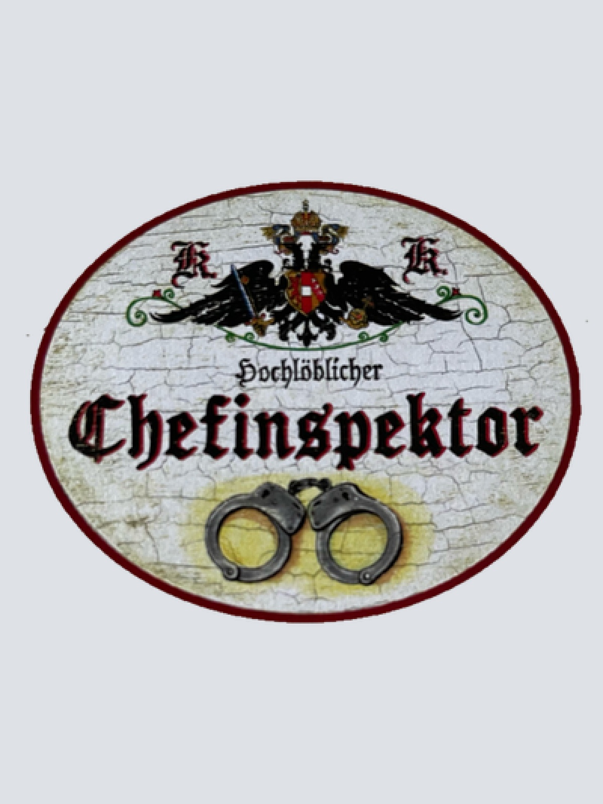 KuK Nostalgie Holzschild Hochlöblicher Chefinspektor Polizei Polizist Schild
