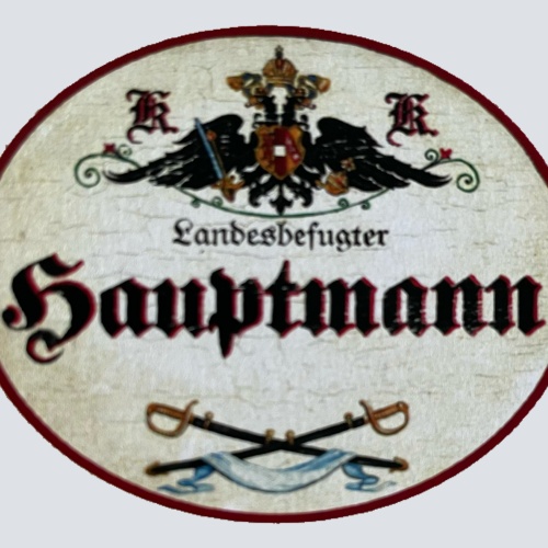 KuK Nostalgie Holzschild Landesbefugter Hauptmann Militär Bundeswehr Schild