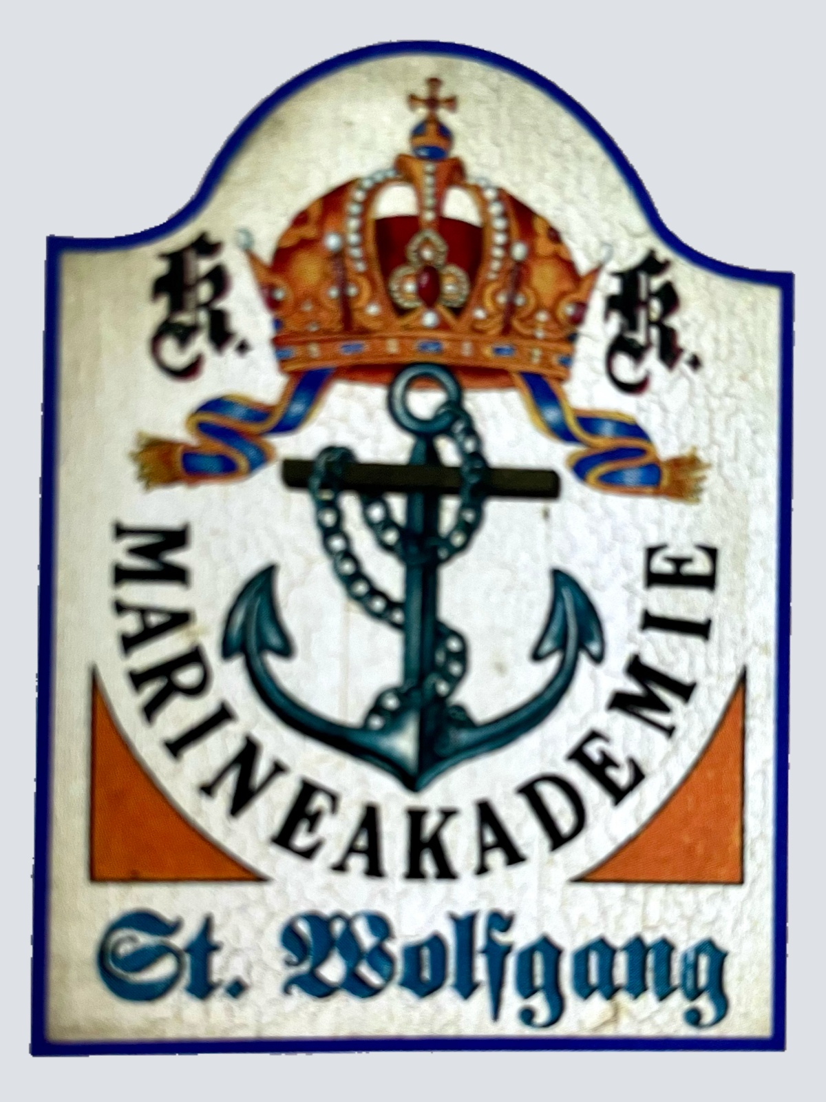 Nostalgie Holzschild KuK Marineakademie St. Wolfgang Salzburg Österreich Schild
