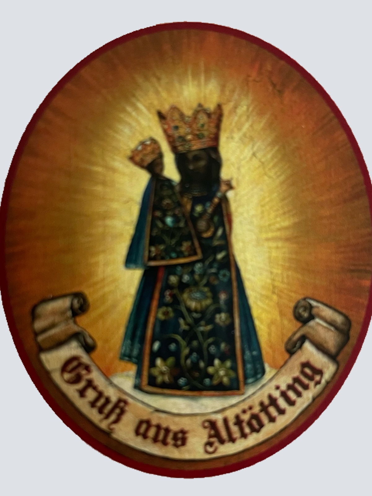 Nostalgie Holzschild Gruß Als Altötting Bayern Deutschland Schild