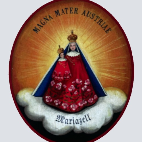 Nostalgie Holzschild Magna Mater Austriae Mariazell Jungfrau Maria Kirche Schild