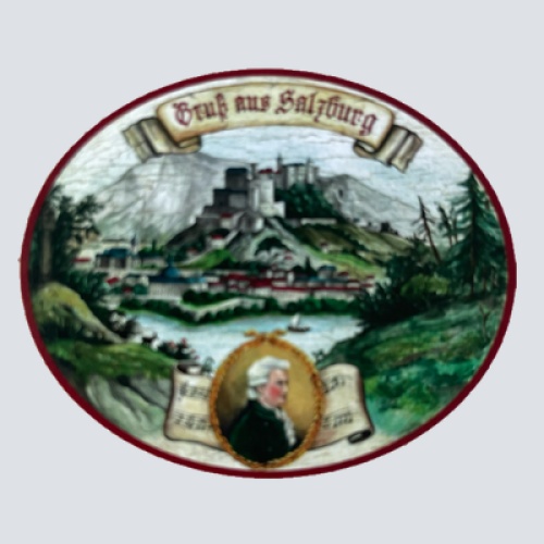 Nostalgie Holzschild Gruß Aus Salzburg Stadt Festung Mozart Schild