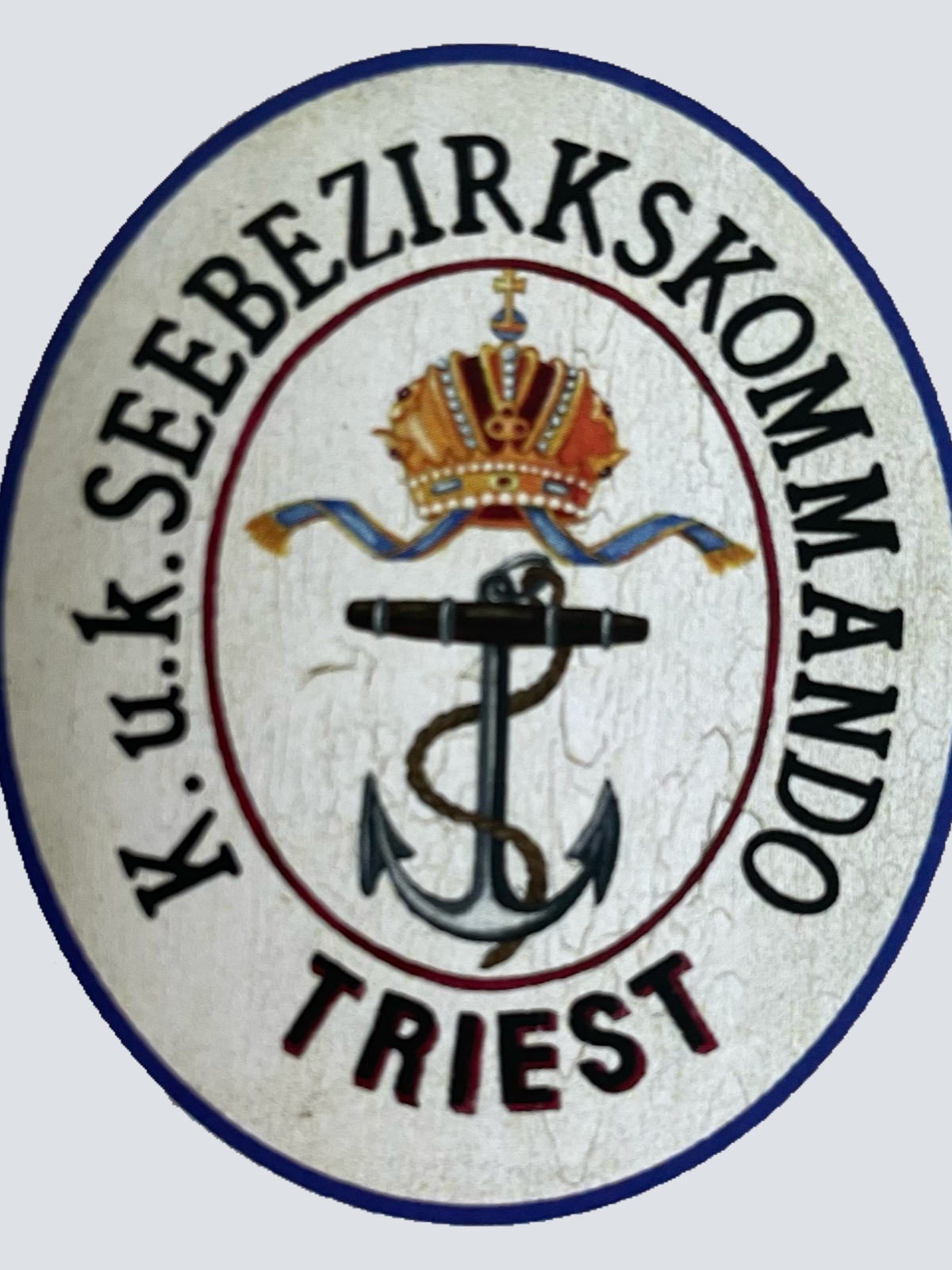 Nostalgie Holzschild KuK Seebezirkskommando Triest Italien Schild