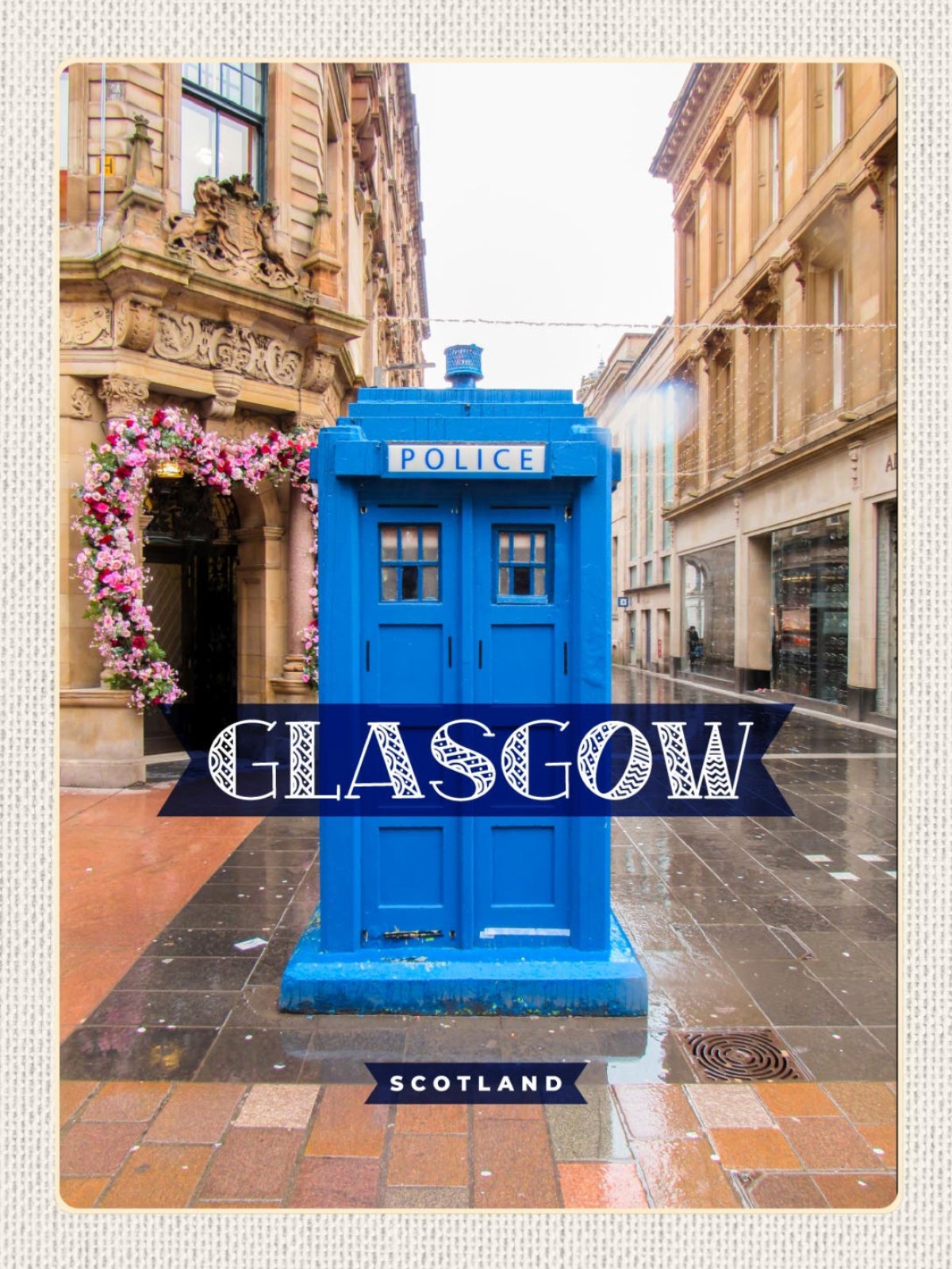 Schild Glasgow Scotland Schottland Polizei 12x18 20x30 30x40 Blech od. Holz