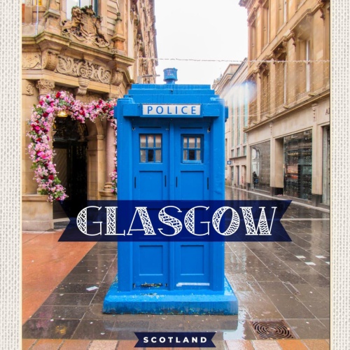 Schild Glasgow Scotland Schottland Polizei 12x18 20x30 30x40 Blech od. Holz