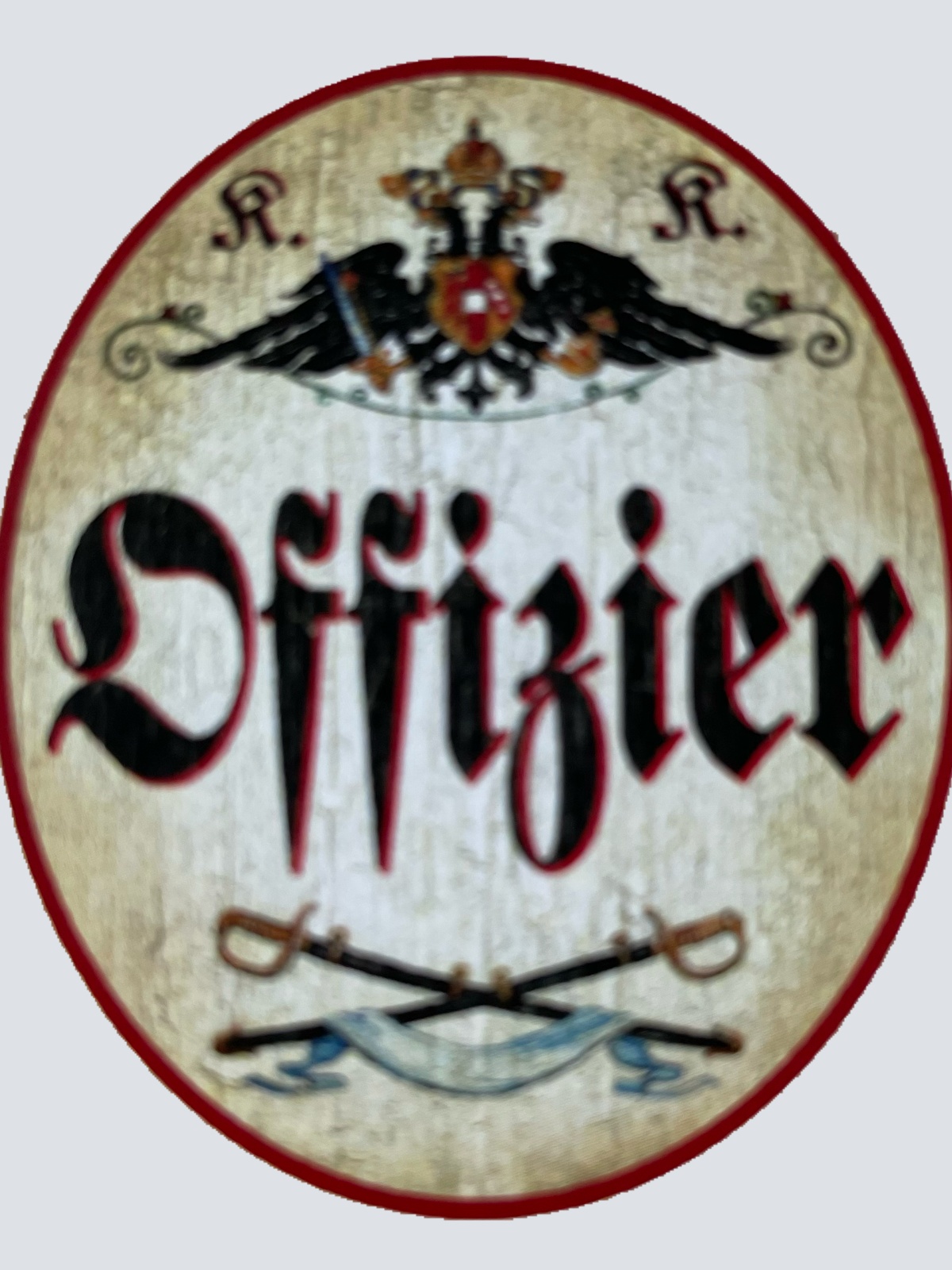 KuK Nostalgie Holzschild Offizier Bundeswehr Bundesheer Militär Soldaten Schild