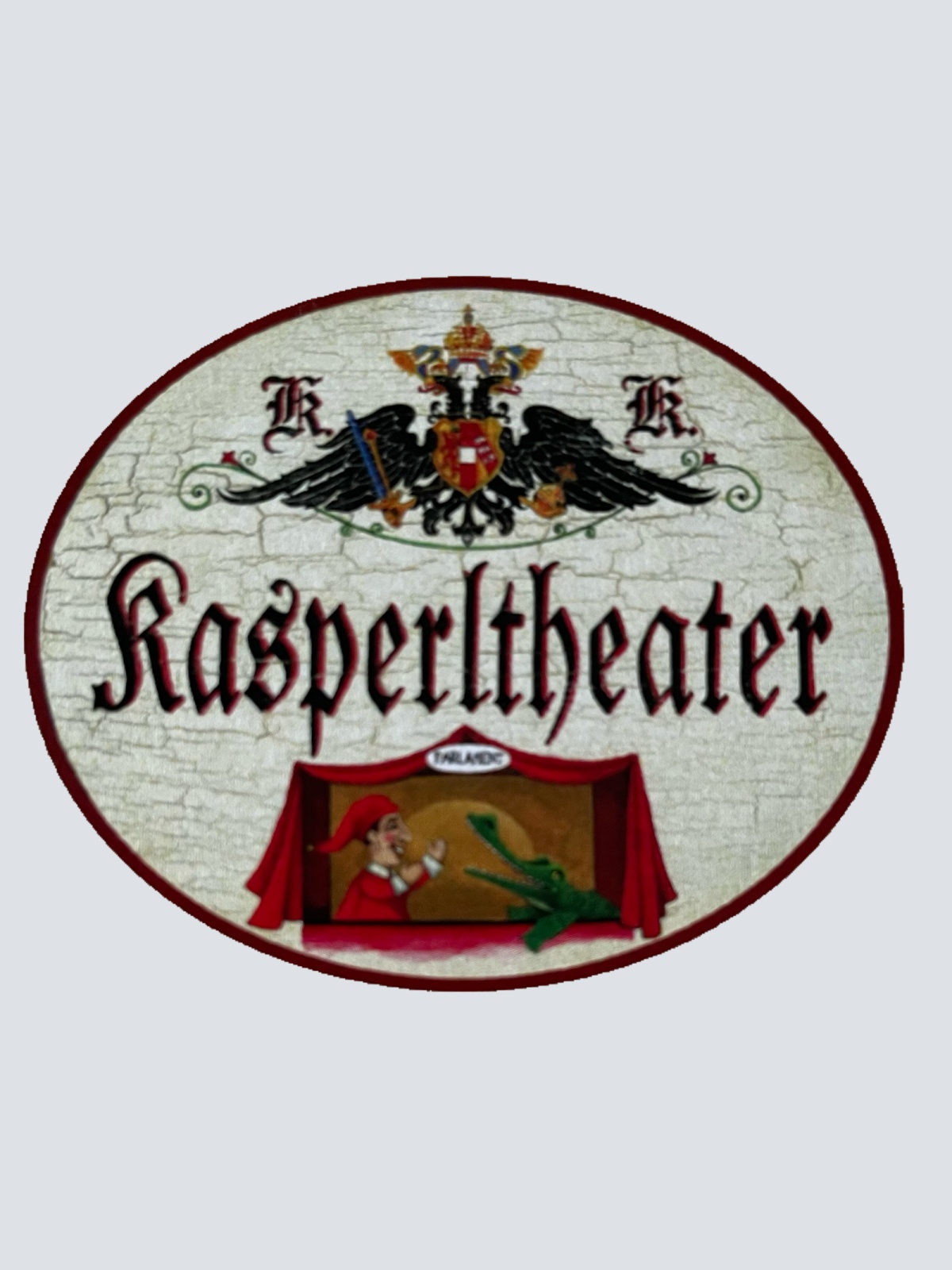 KuK Nostalgie Holzschild Kasperltheater Parlament Kasperl Puppen Theater Schild