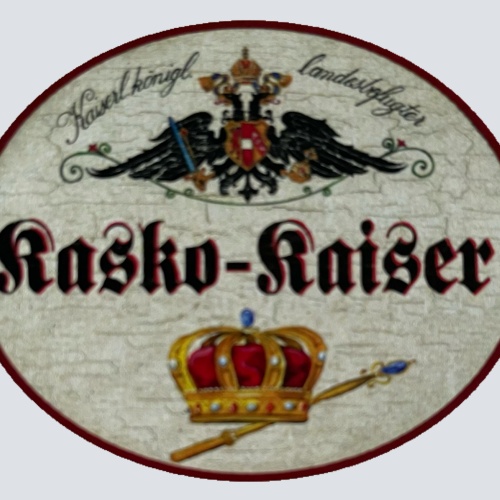 KuK Nostalgie Holzschild Landesbefugter Kasko-Kaiser Krone Schild