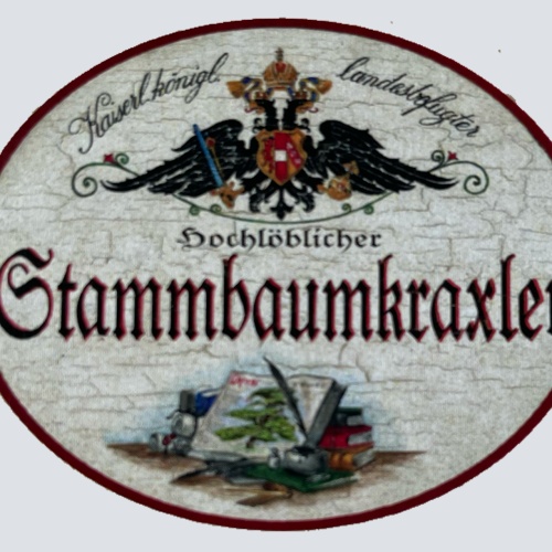 KuK Nostalgie Holzschild Landesbefugter Hochlöblicher Stammbaumkraxler Schild