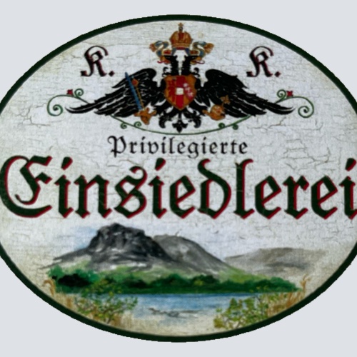KuK Nostalgie Holzschild Privilegierte Einsiedlereri Einsiedler Eremiten Schild