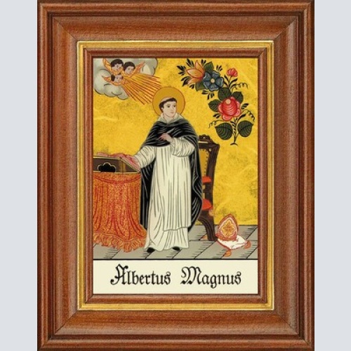 Hinterglasbild - albertus magnus - patronatsbild taufe namenspatron 12,7x16 th