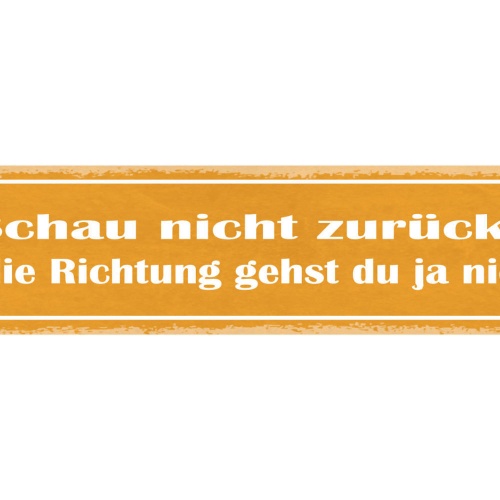 Schild Schau Nicht Zurück In Die Richtung Gehst Du Ja Nicht 46x10 Blech od.Holz